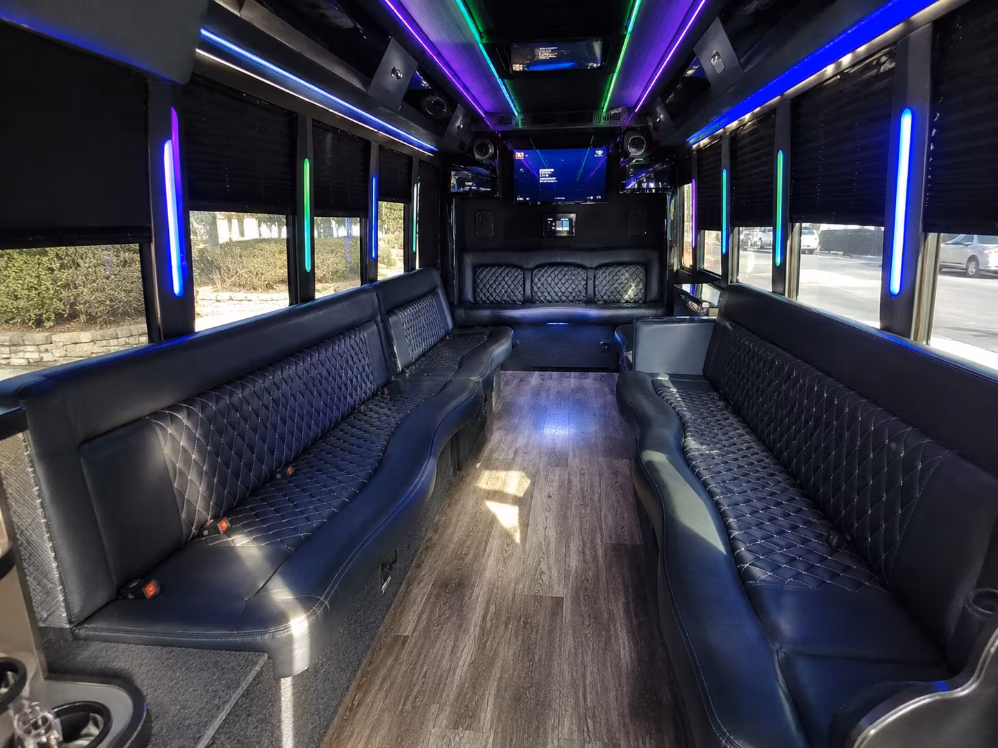 boston 15 passenger party bus interior