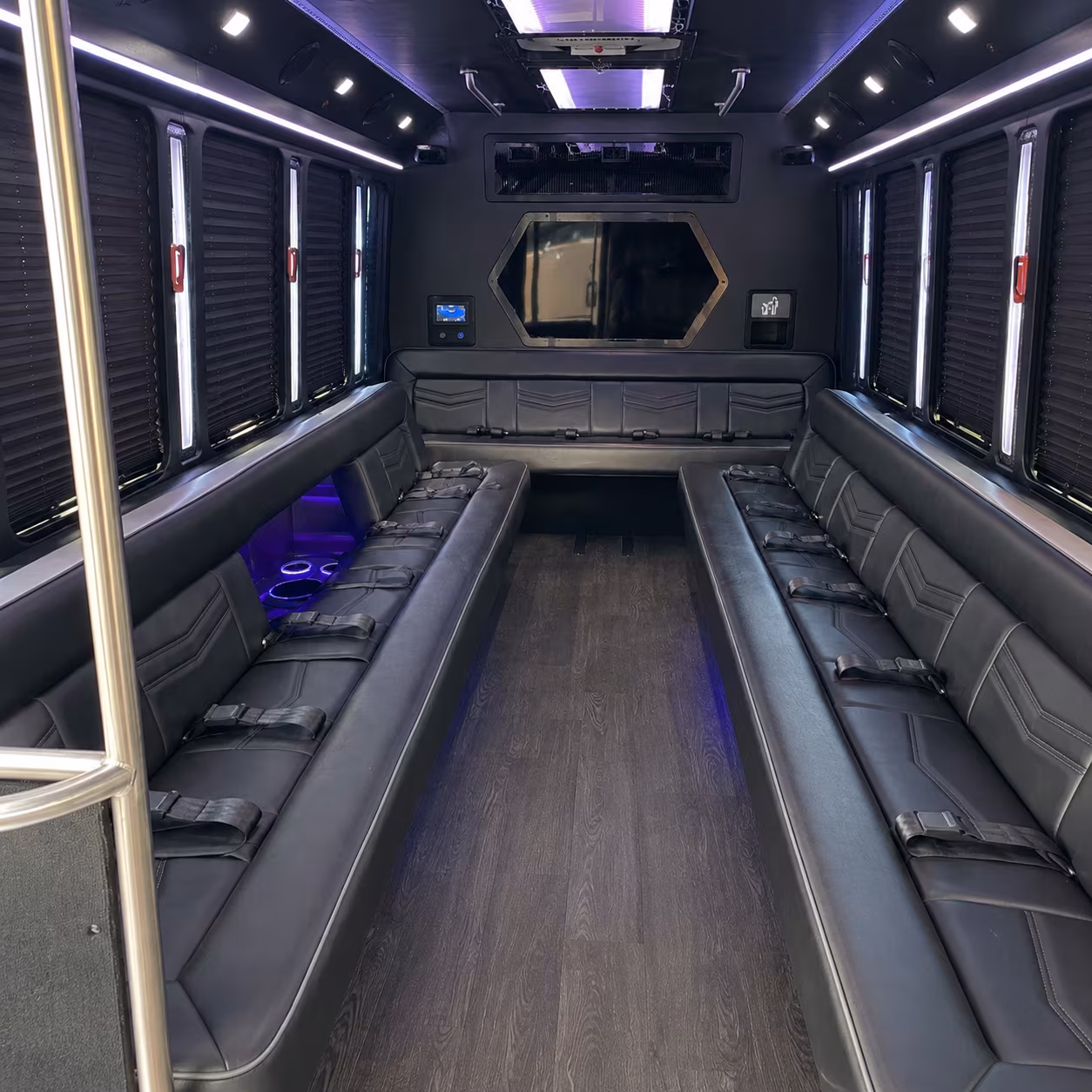 boston 18 passenger party bus interior