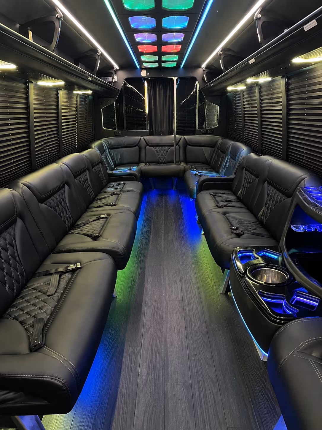 boston 20 passenger party bus interior