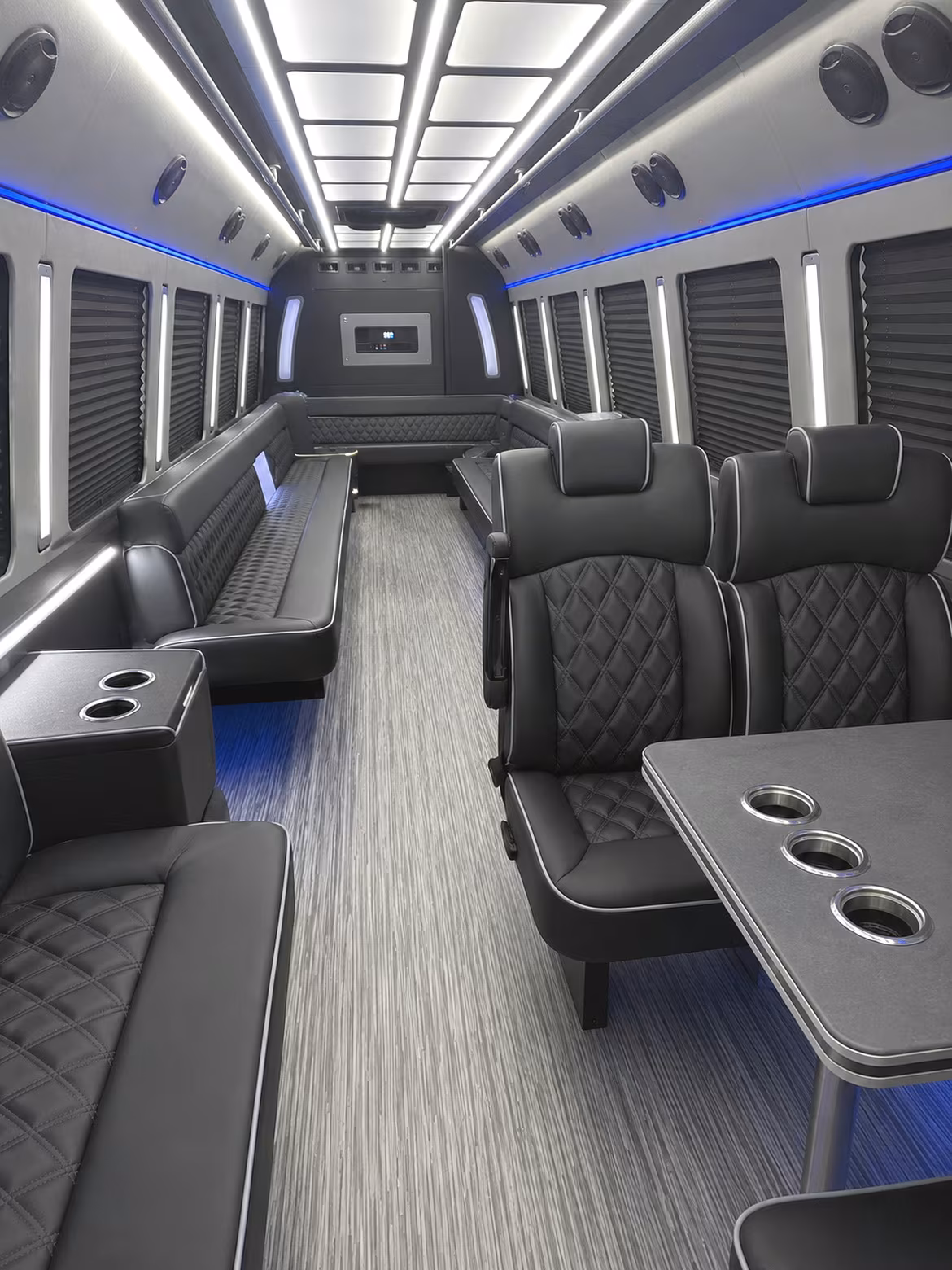 boston 25 passenger party bus inside