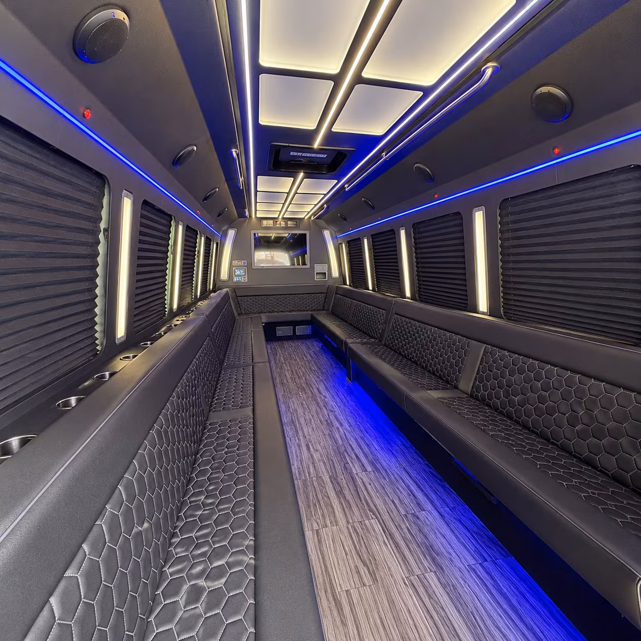 boston 30 passenger party bus interior