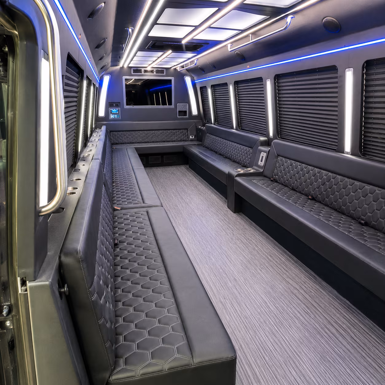 boston 40 passenger party bus interior