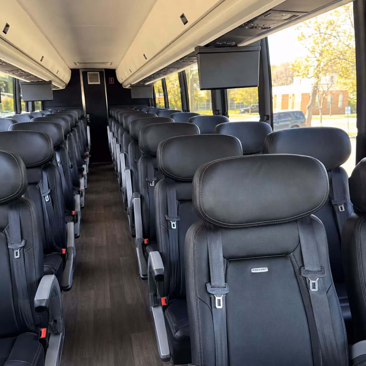 boston 45 passenger charter bus inside